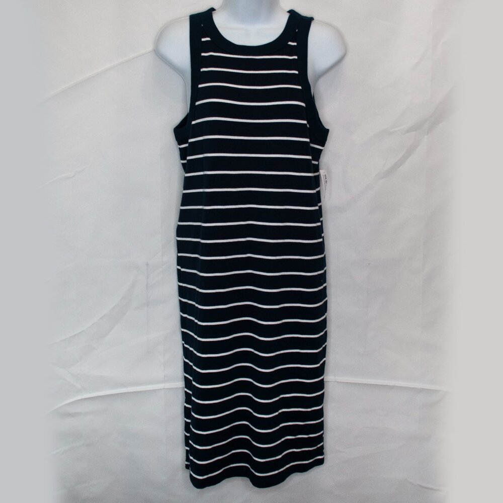 NEW Old Navy Fitted Rib Knit Dress Womens Large Tall Navy Blue Sleeveless HH04D - Picture 2 of 6